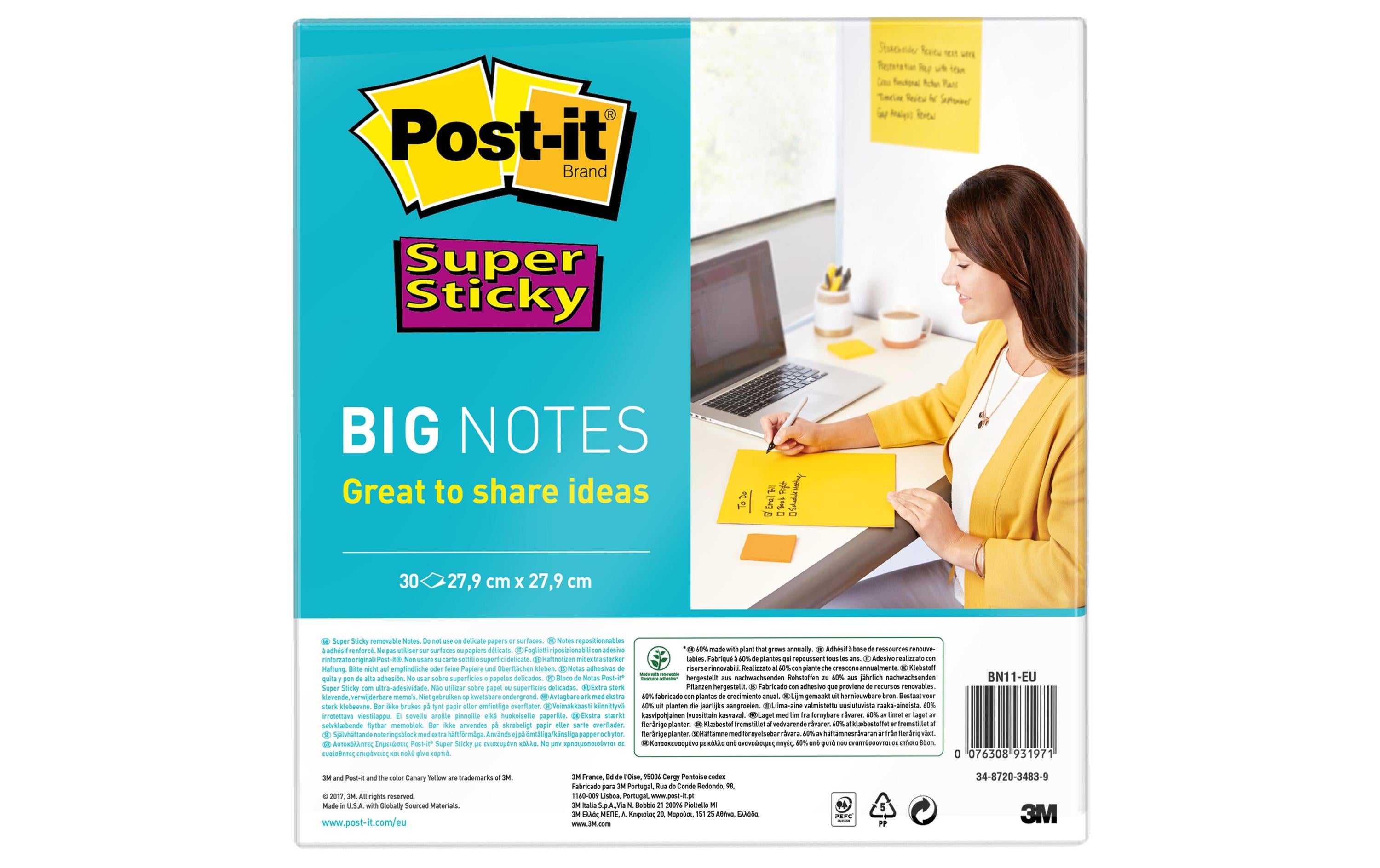 3M Post-it Big Notes Super Sticky gelb