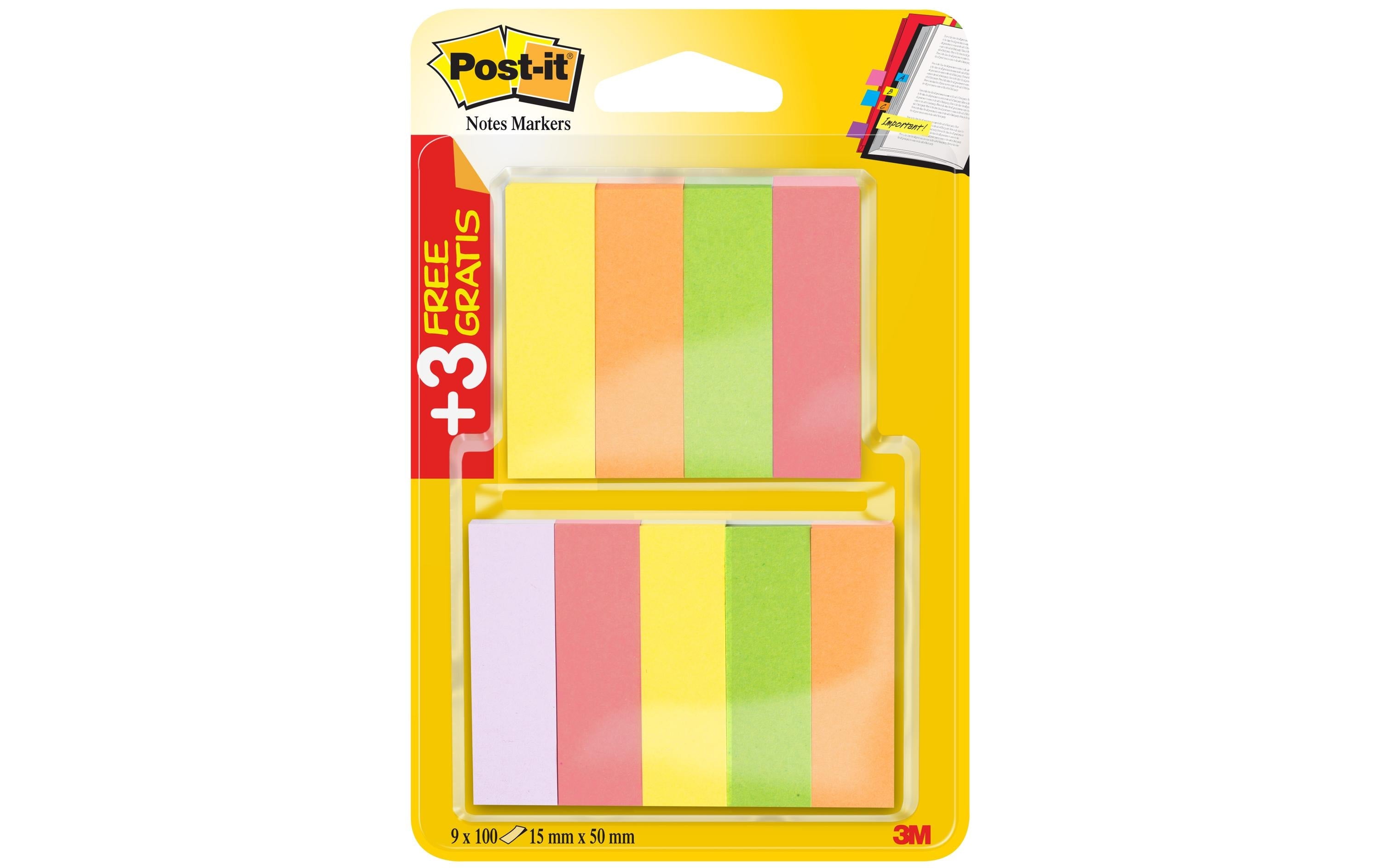 3M Post-it Index Papiermarker 9 stück à 100