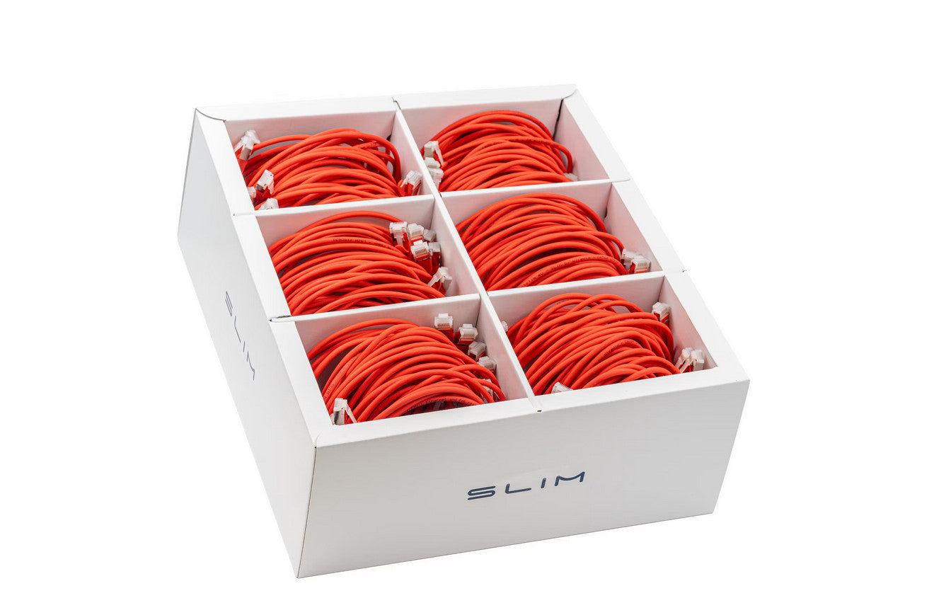 SLIM Patchkabel: 50cm, rot, 90-Pack