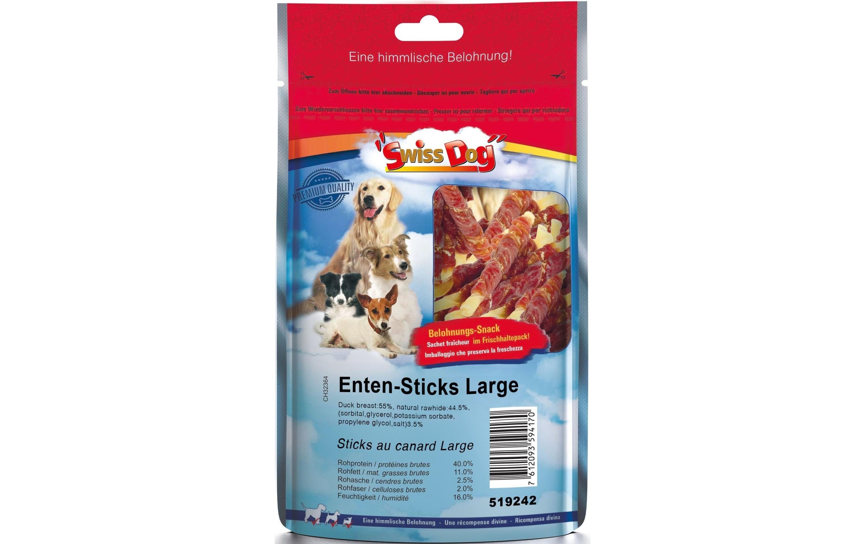 SwissDog Enten Sticks 400g, 40Stk.