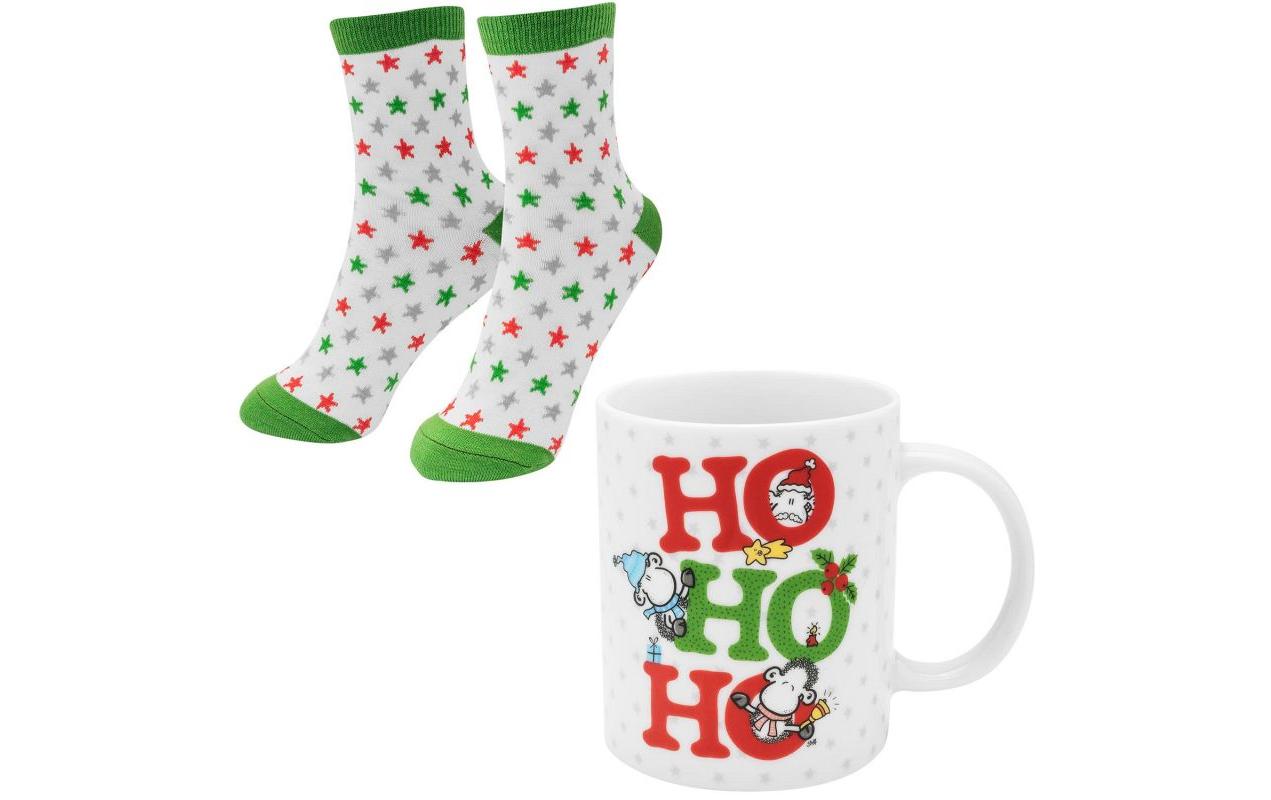 Sheepworld Tasse-Socken-Set Ho Ho Ho