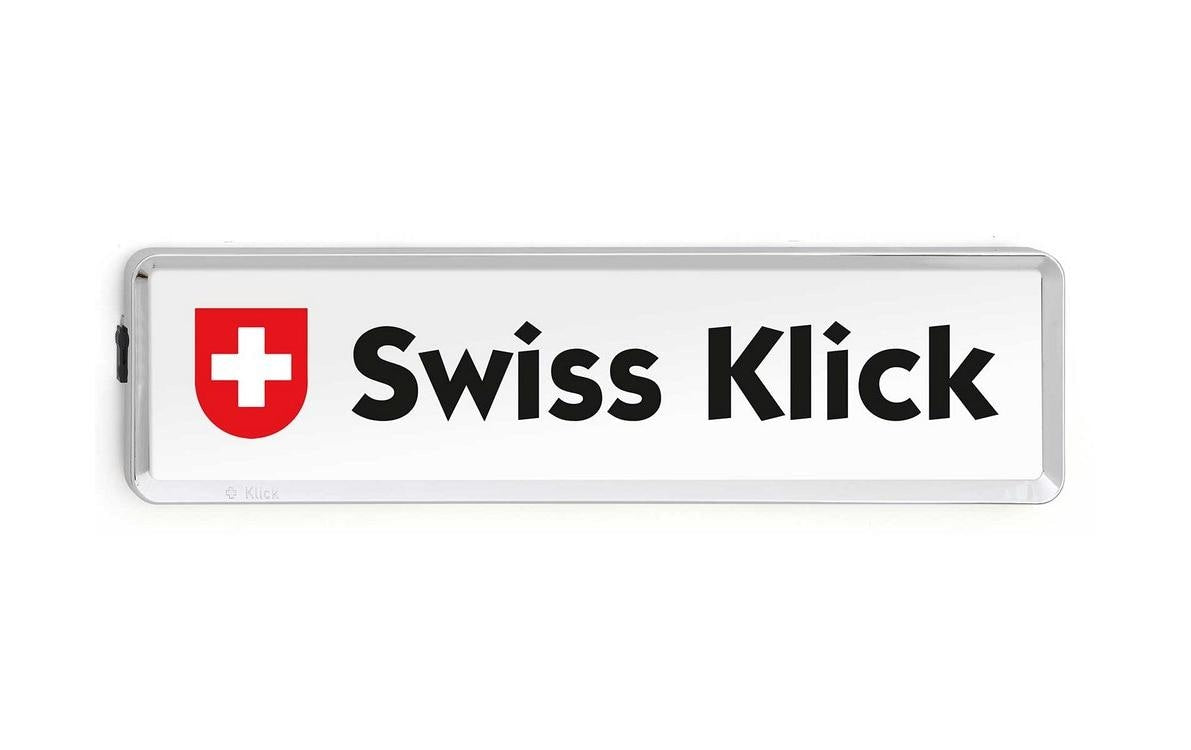 SWISS KLICK Nummernrahmen hinten