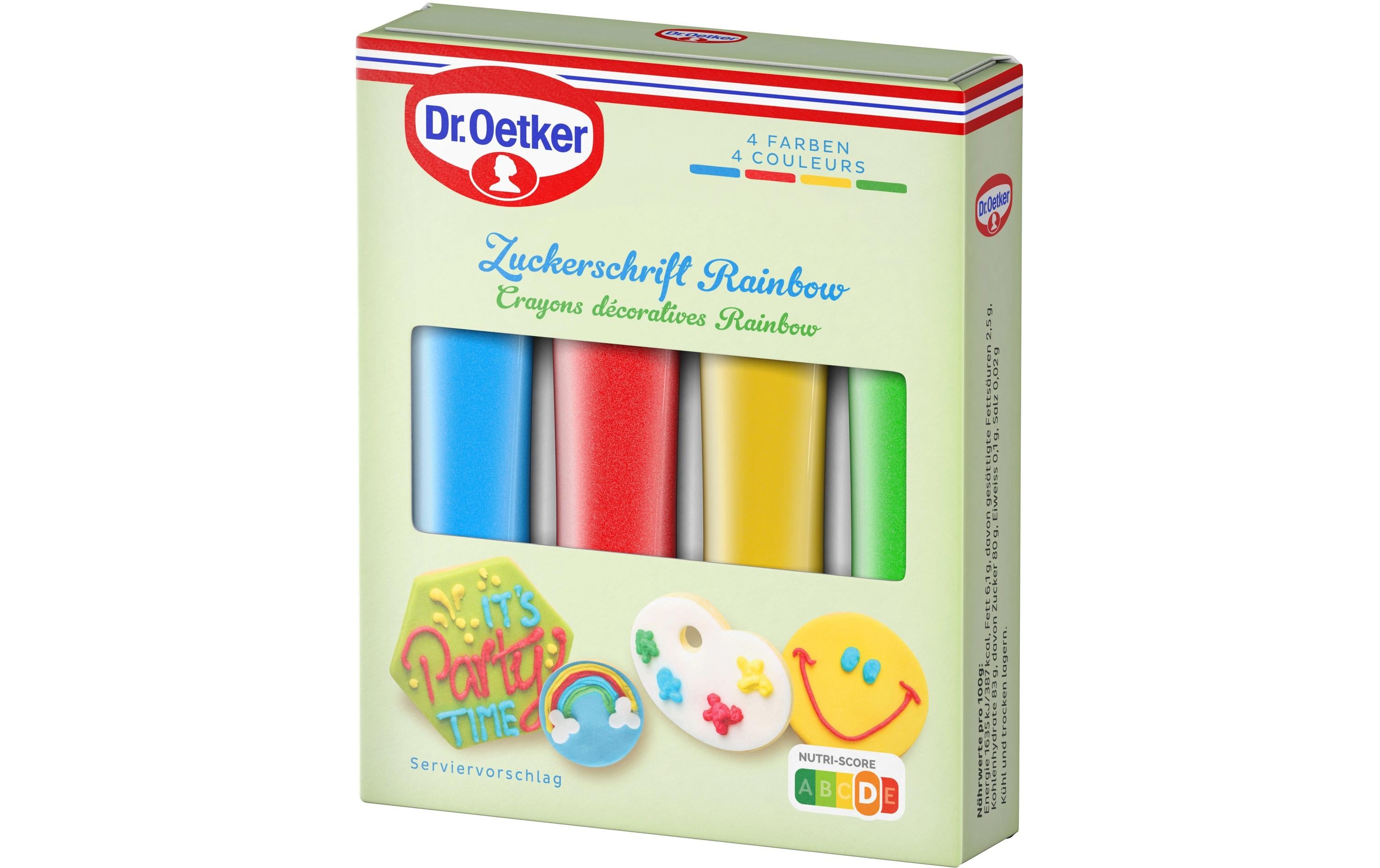 Zucker-Garnierschrift Rainbow