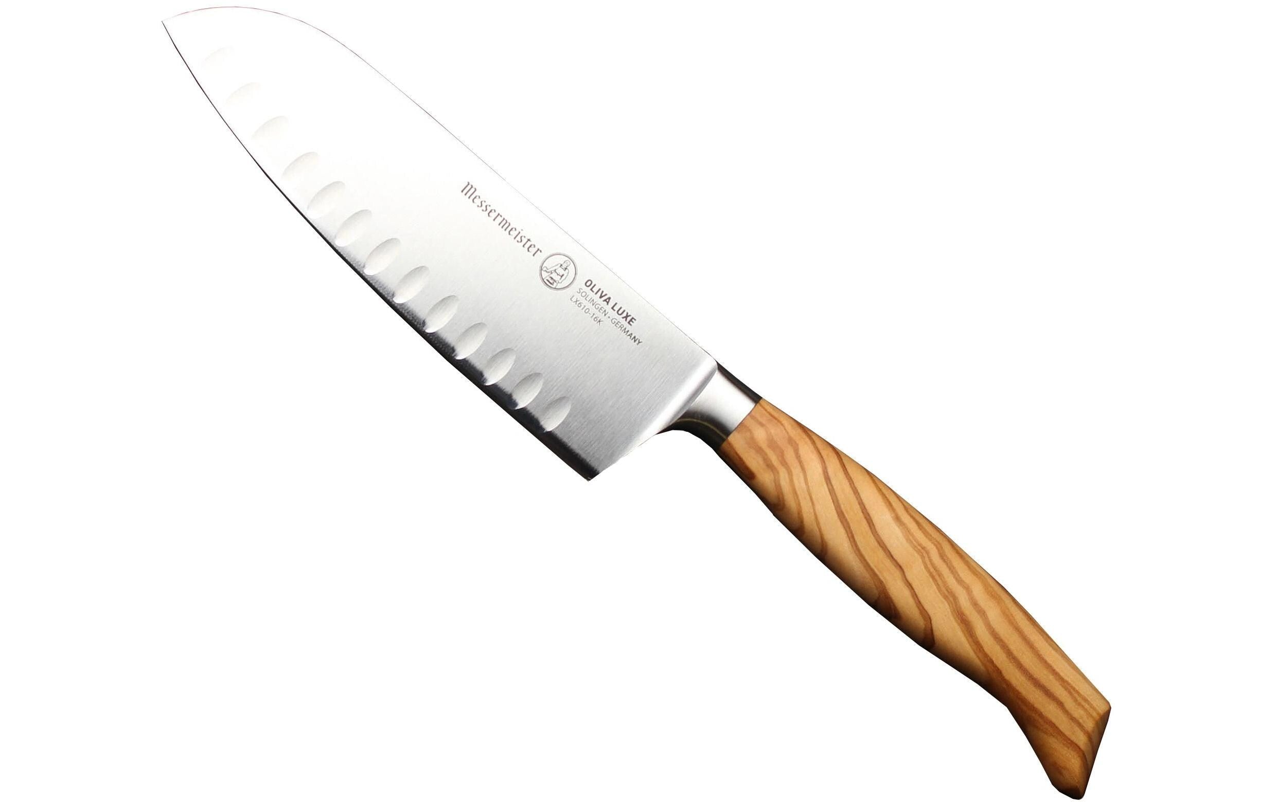 Messermeister Oliva Santoku Kullenschliff