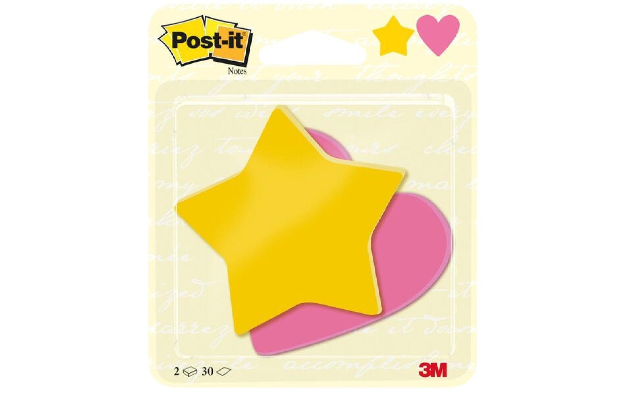 3M Post - it Stern und Herz Rosa und Gelb - eShoppen GmbH