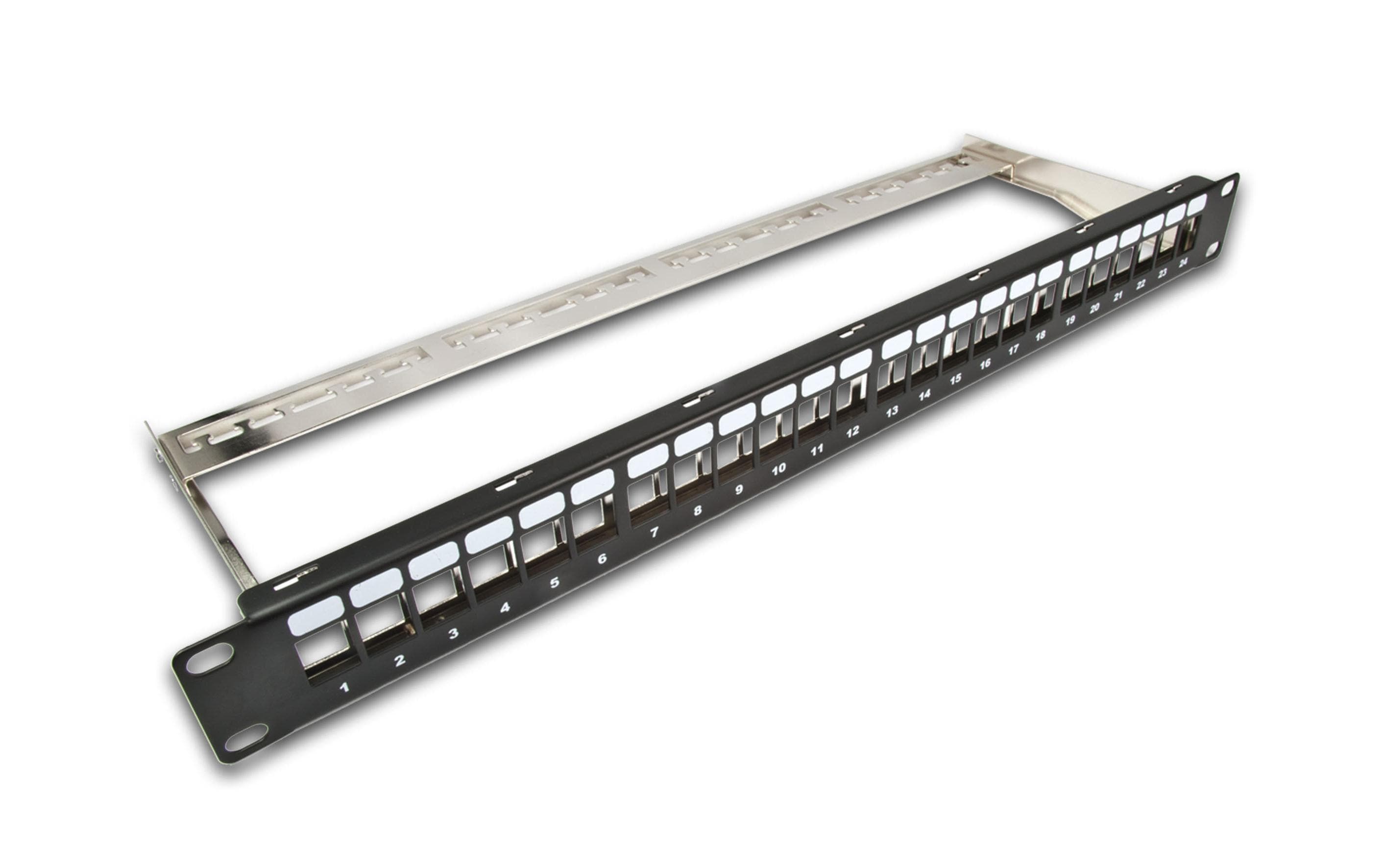 24-Port 1HE Patchpanel, geschirmt