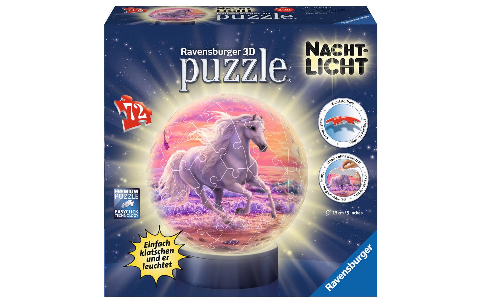 Puzzle Pferde am Strand, Nachtlicht