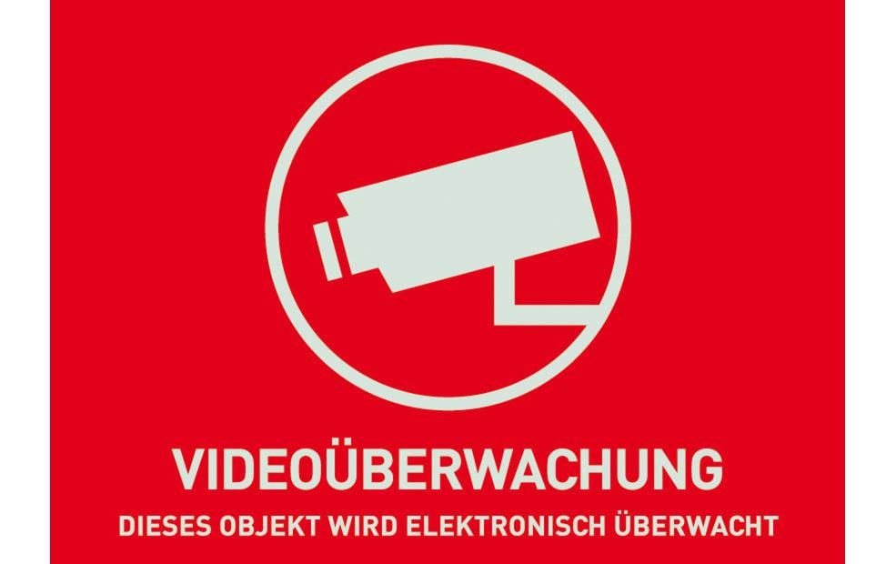 Warn Aufkleber Videoüberwachung, deutsch