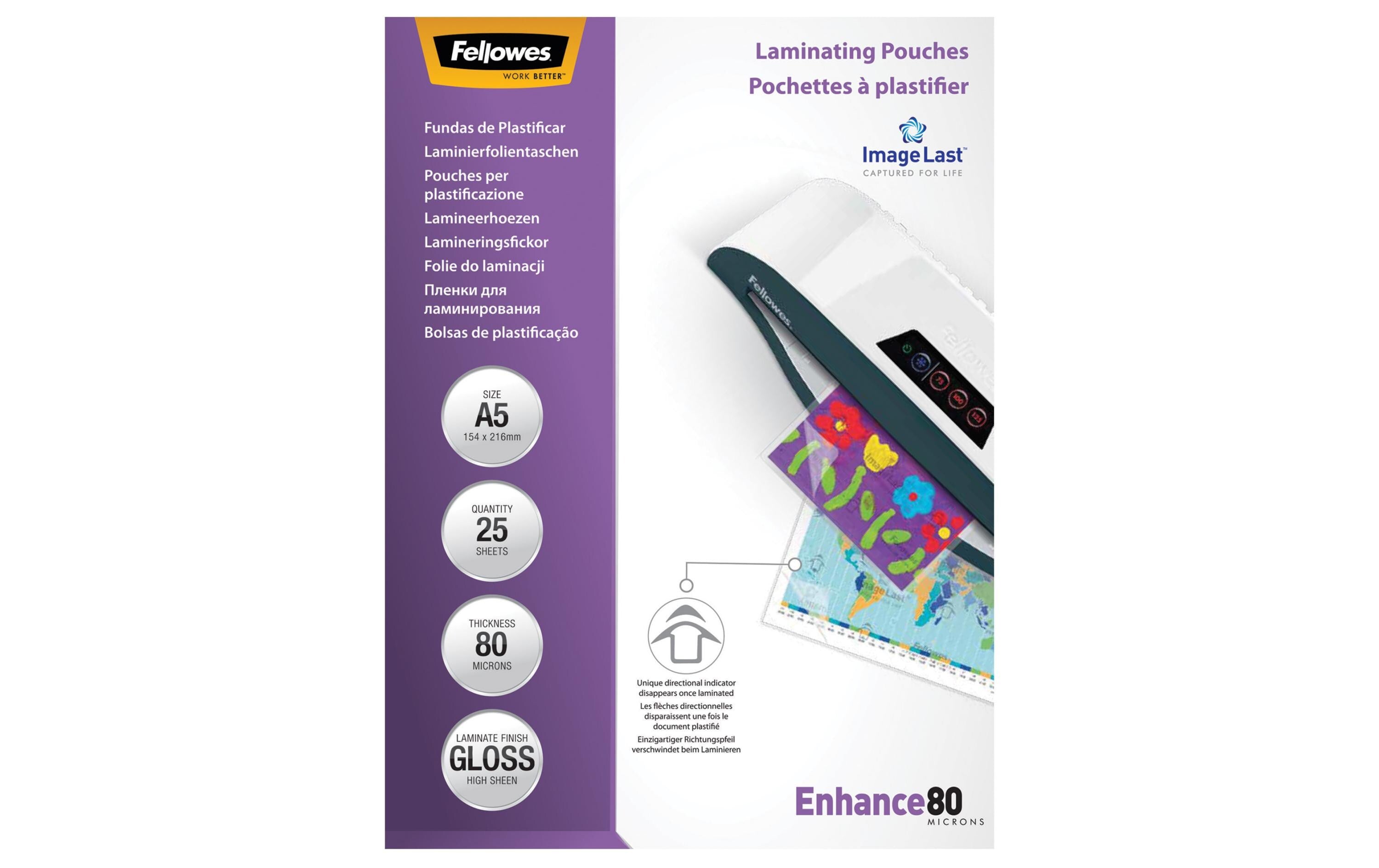 Fellowes Laminierfolien A5, 80 Mikron