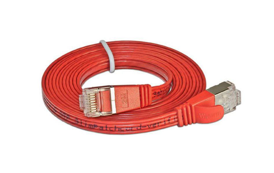 Wirewin Slim Patchkabel: STP, 0.10m, rot