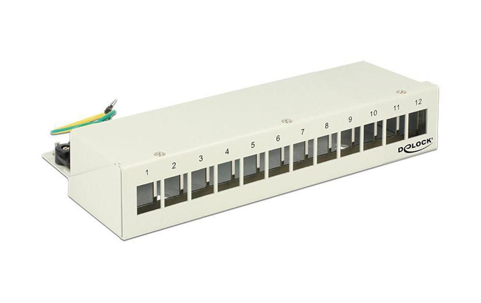 12-Port Desktop Patchpanel,  Hutschienenkit