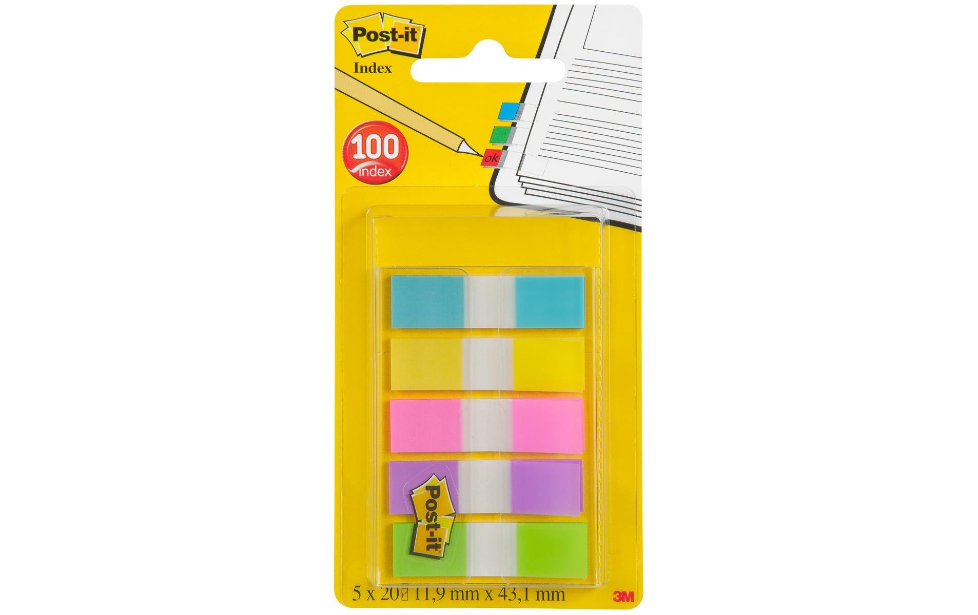 3M Post-it Index schmal 5x20 Blatt