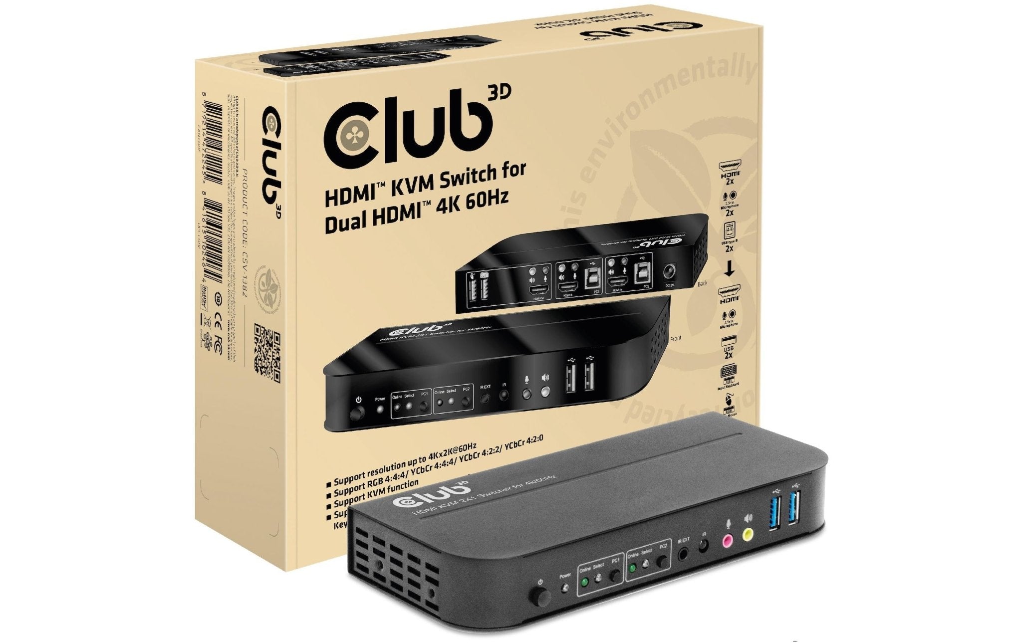 Club 3D, HDMI KVM Switch - eShoppen GmbH